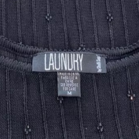 LAUNDRY BY SHELLI SEGAL BLACK EMBELLISHED KNIT TOP SIZE M - Picture 16 of 16